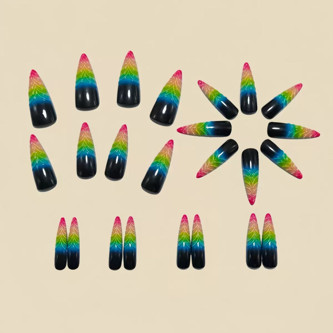 Artistic Leaf-Shaped Nail Extensions Stornfield
