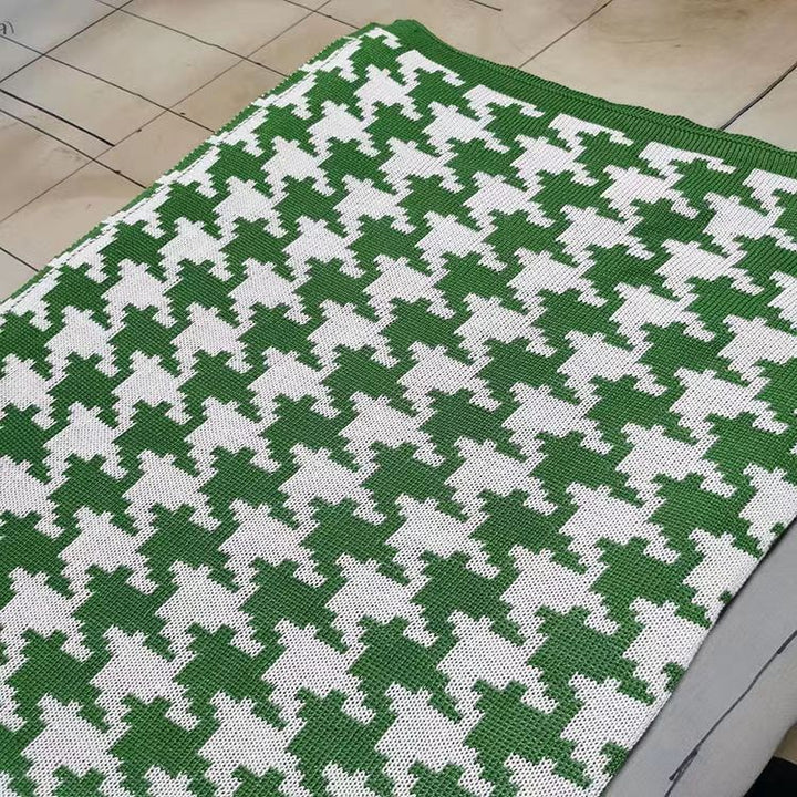 Houndstooth Knit Throw Blanket