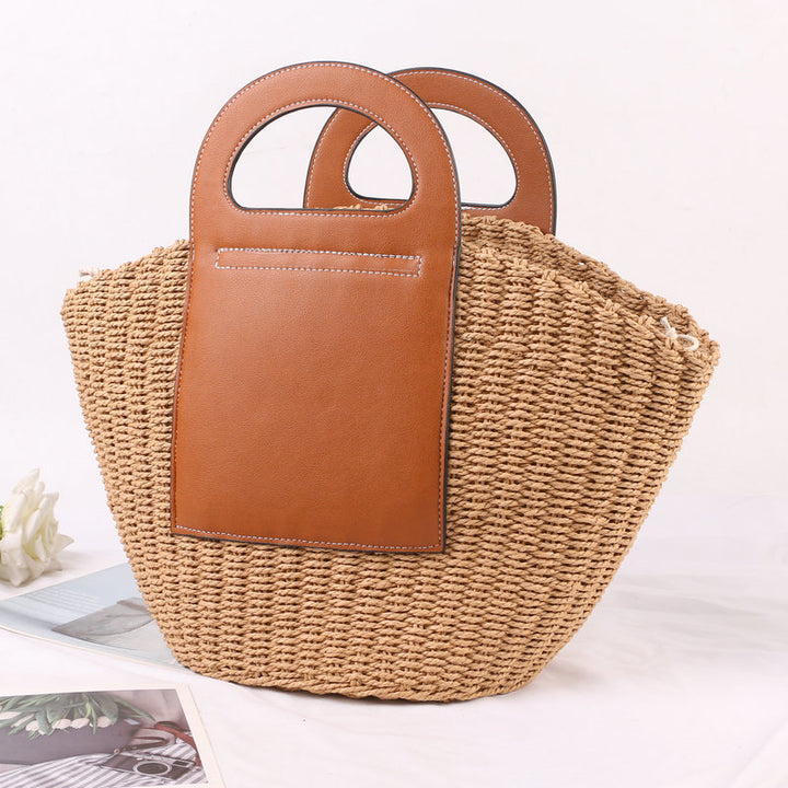 Handbag Made of High-Quality Raffia with Elegant Leather Accents Stornfield