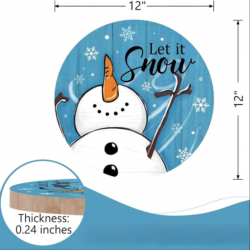 Decorative wooden sign with winter motifs Stornfield