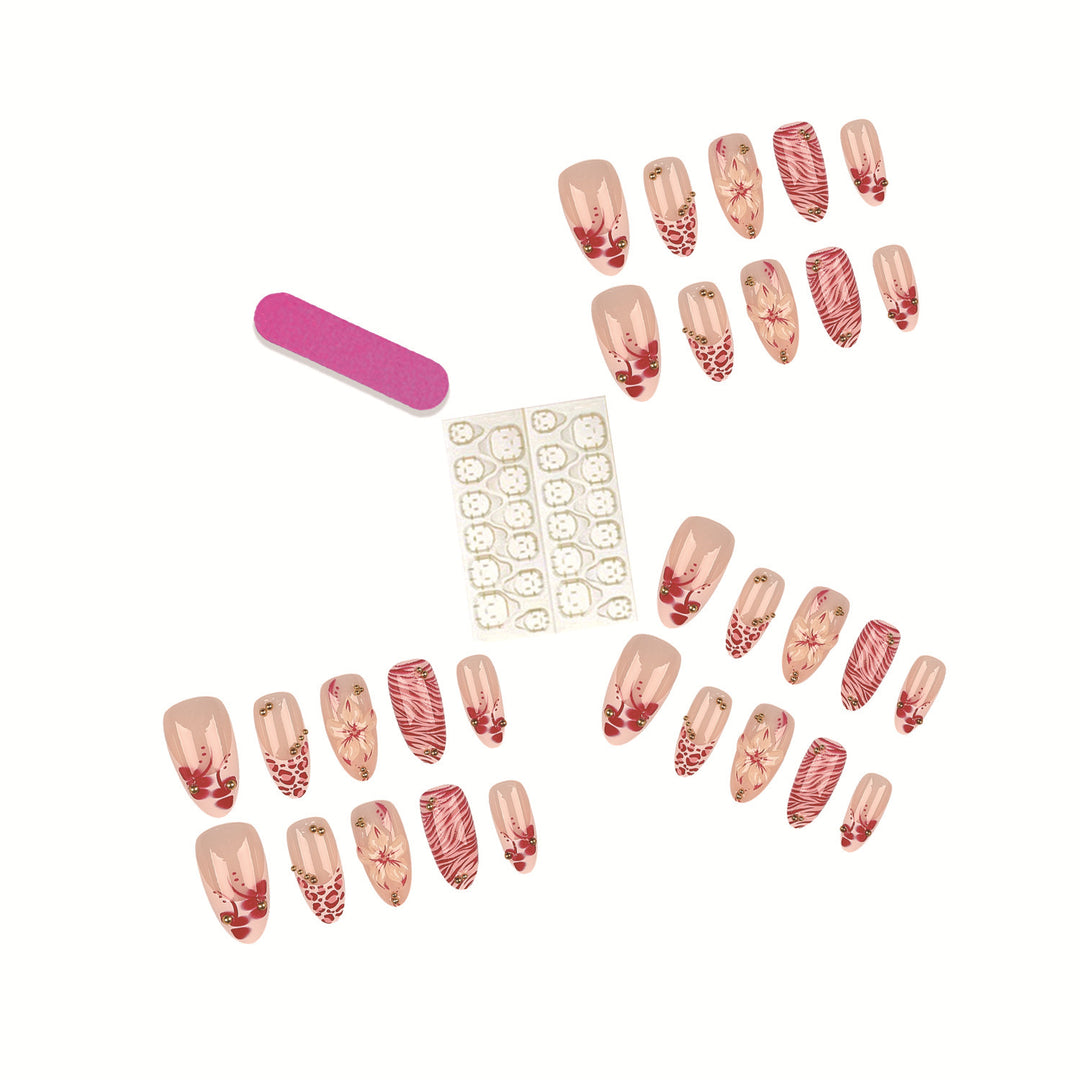 Artistic Floral Nail Design Press-On Set