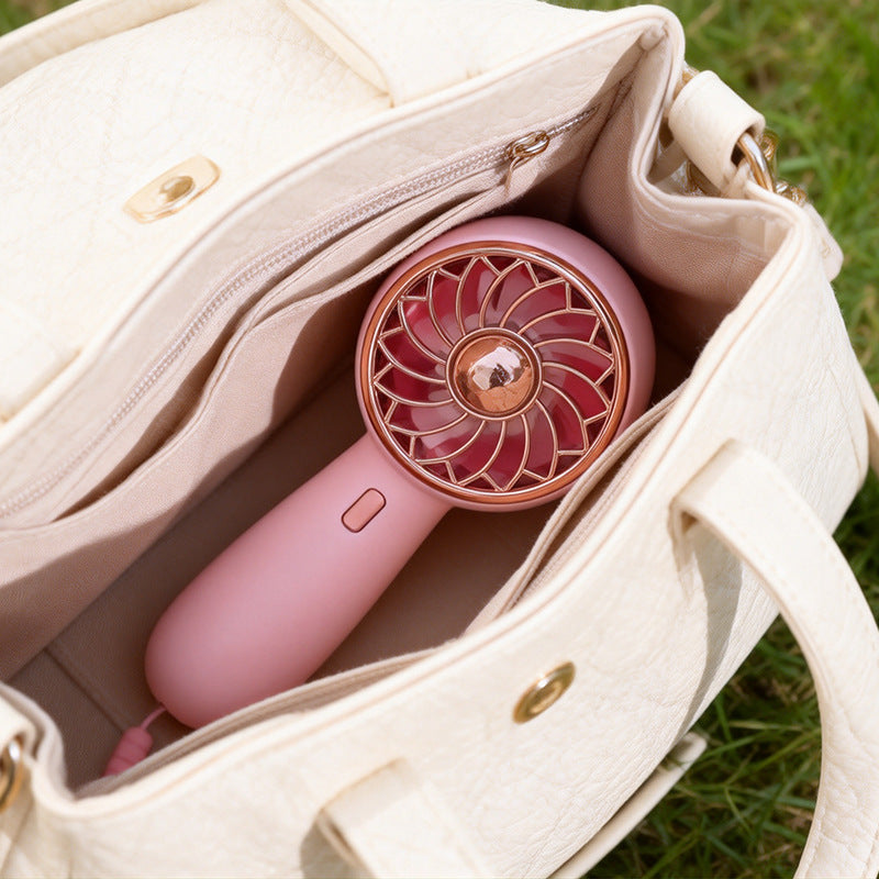 Women Portable Hand Fan with Stylish Grid Design Stornfield