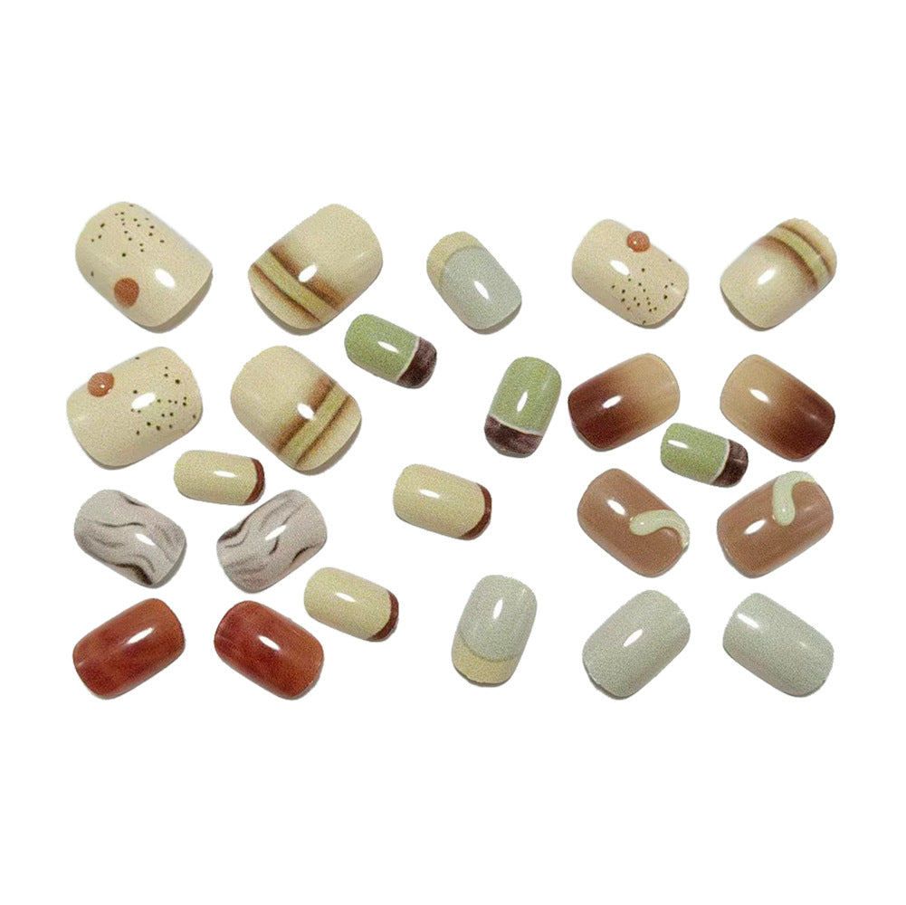 Luxury Artificial Nails In Elegant Marble Design Stornfield