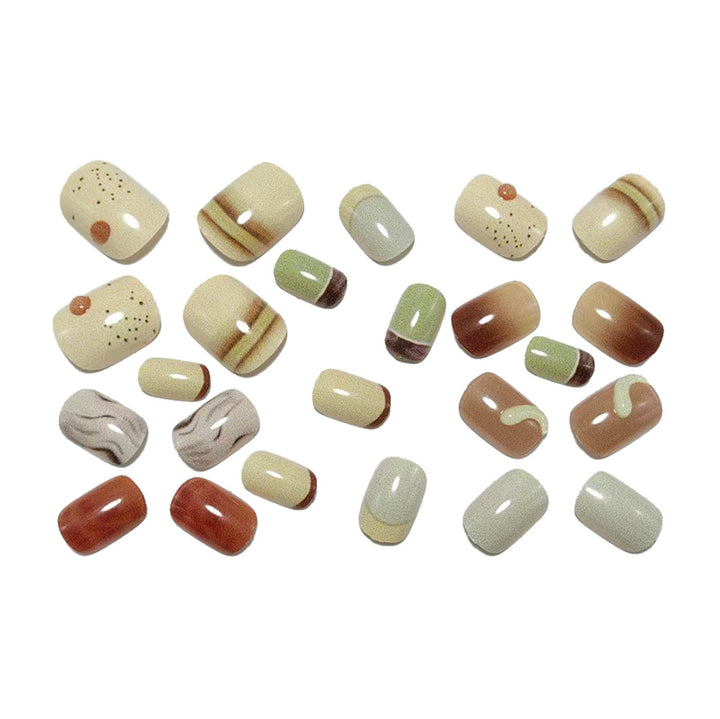 Luxury Artificial Nails In Elegant Marble Design Stornfield