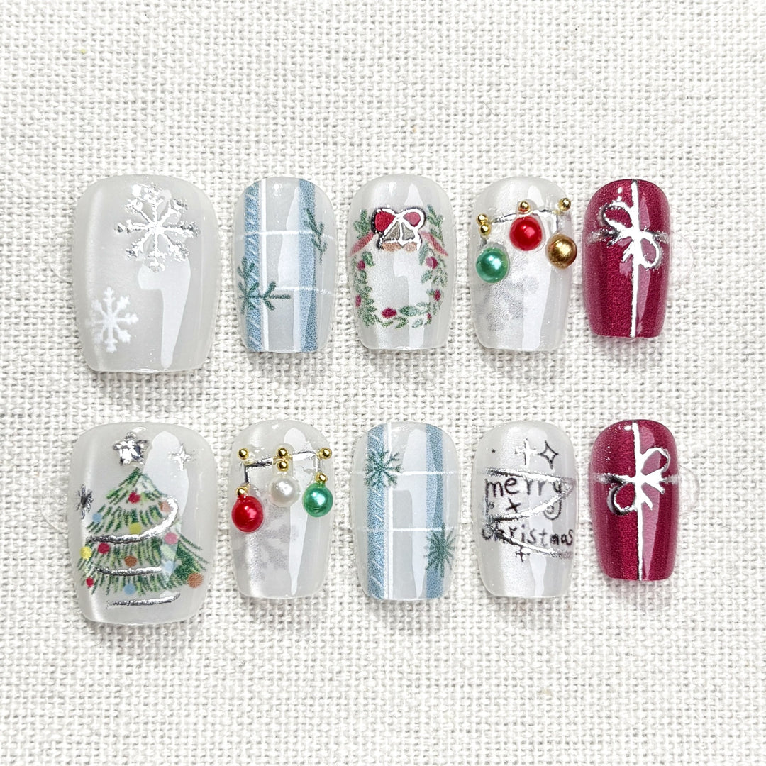Festive Themed Press-On Nail Art Set 1790745834