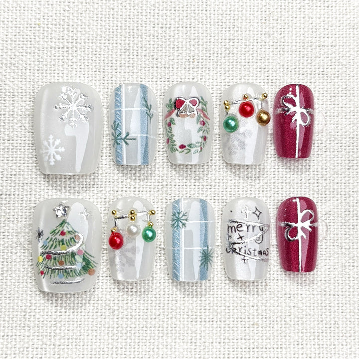 Festive Themed Press-On Nail Art Set 1790745834