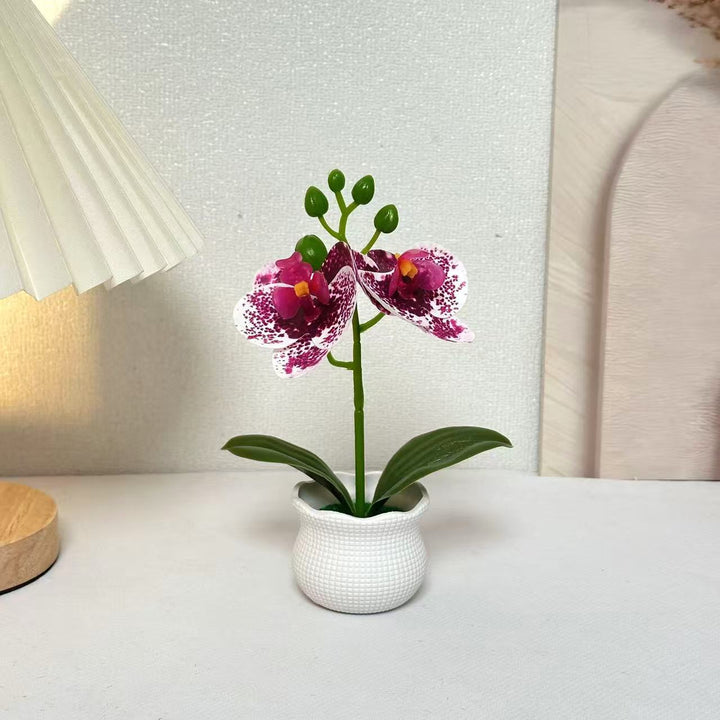 Elegant Artificial Orchid Plant Arrangement for Home Decor Display