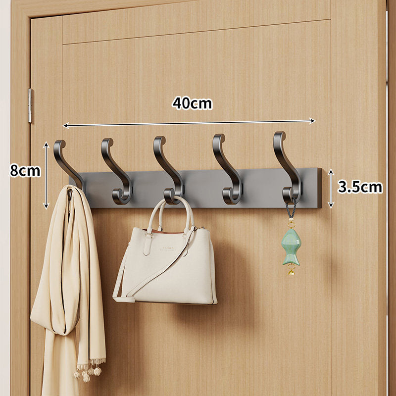Over-Door Curved Hook Rack for Coats Bags and Scarves