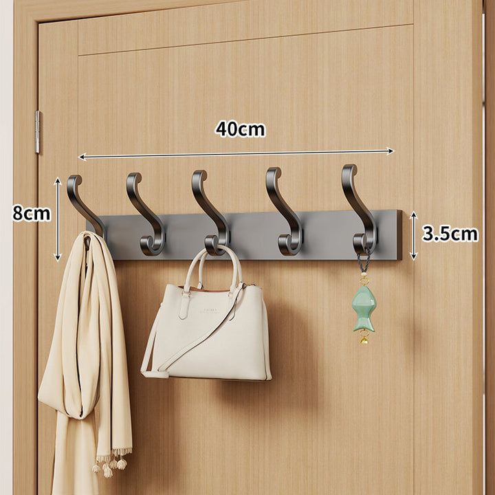 Over-Door Curved Hook Rack for Coats Bags and Scarves