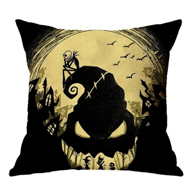 Artistic Halloween-Themed Decorative Throw Pillow