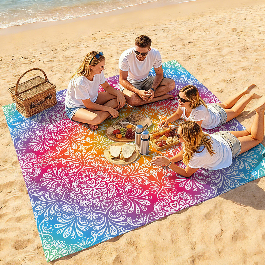 Mandala Design Beach Mat Stornfield