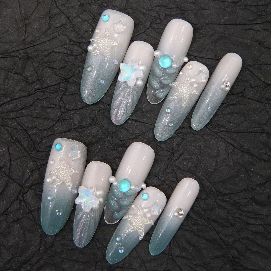 Decorative Long Stiletto Press-On Nails