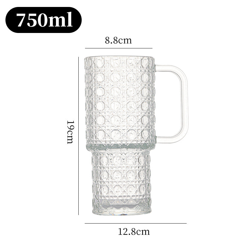 Unisex glass tumbler with textured design by Stornfield