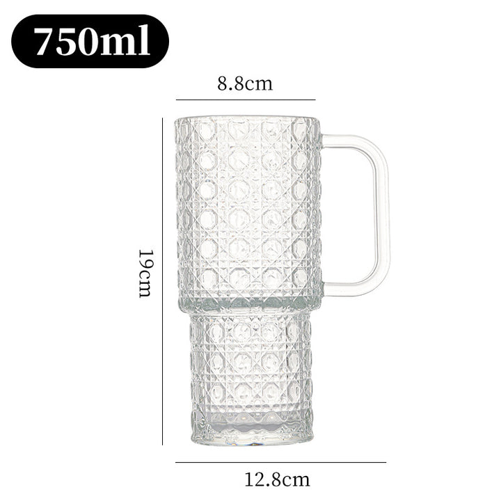 Unisex glass tumbler with textured design by Stornfield