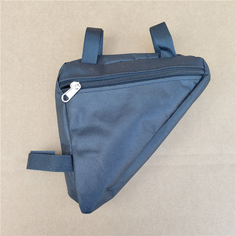 triangular bicycle frame storage bag with water resistant Oxford fabric and zippered tool pocket Stornfield