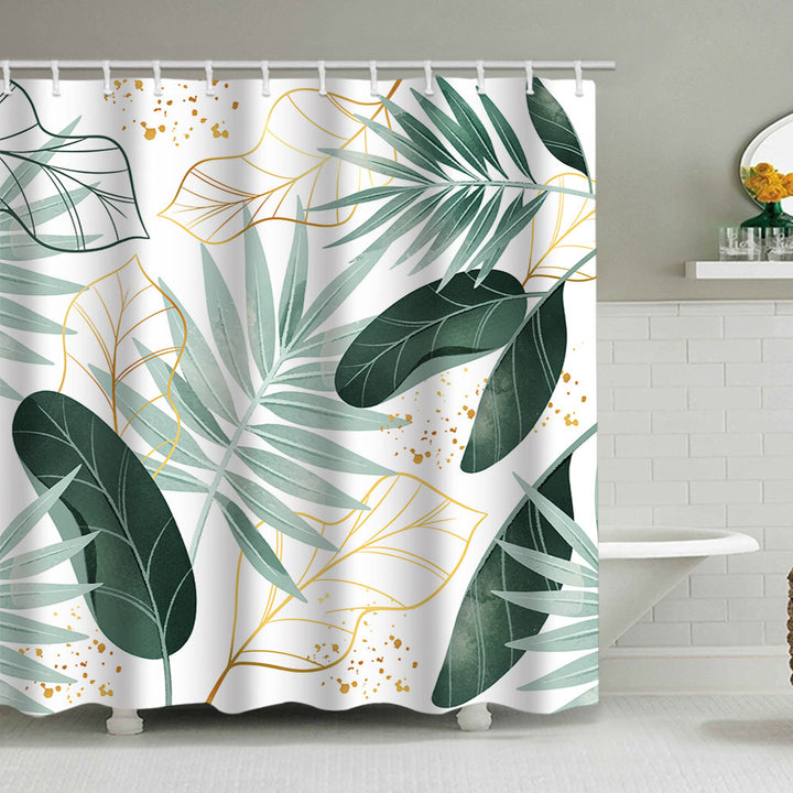 Botanical Leaf Pattern Shower Curtain Stornfield