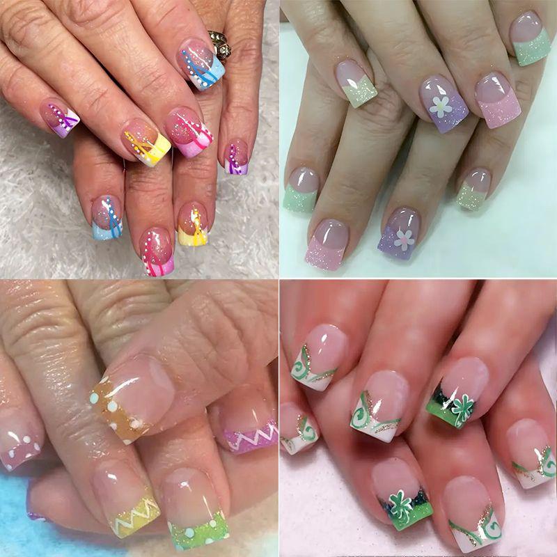 Decorative French Tip Nail Art Enhancements Stornfield