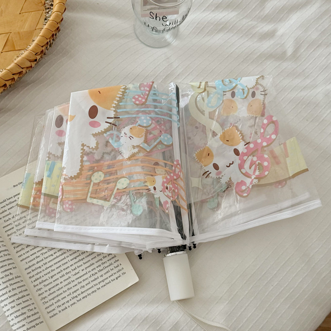 Women's Transparent Folding Umbrella with Playful Animal Design Stornfield