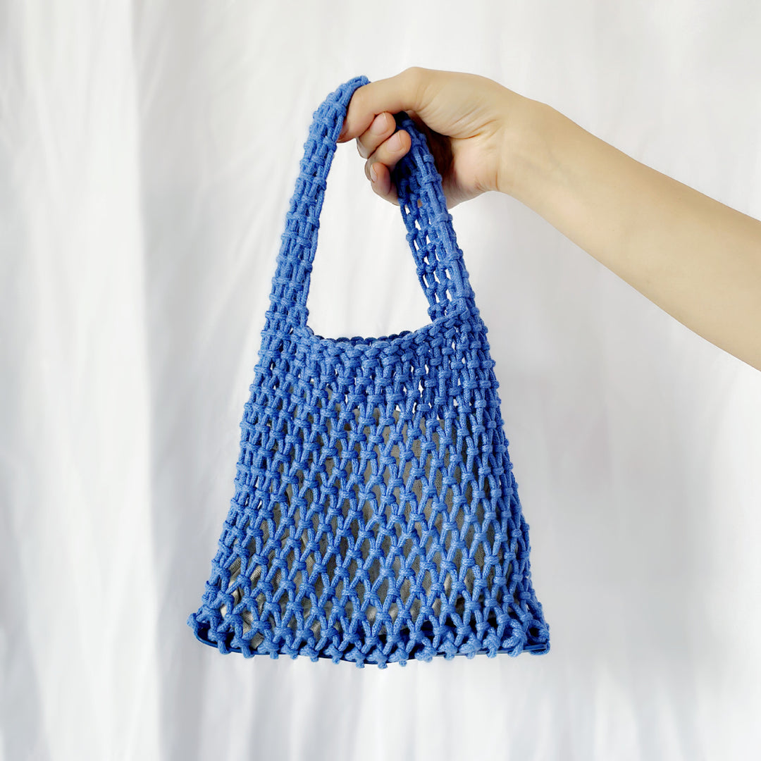 Hand-knotted tote bag in modern design Stornfield