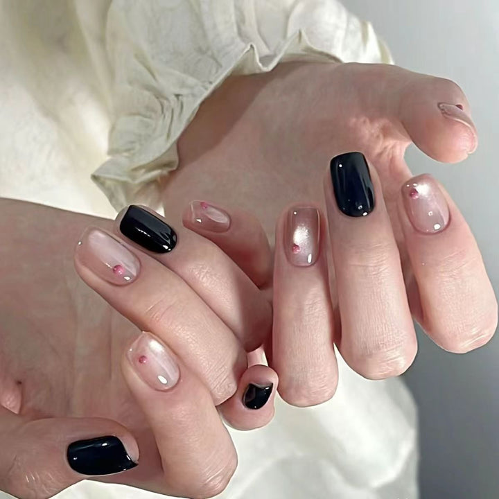 Artificial nails in elegant black-pink design Stornfield