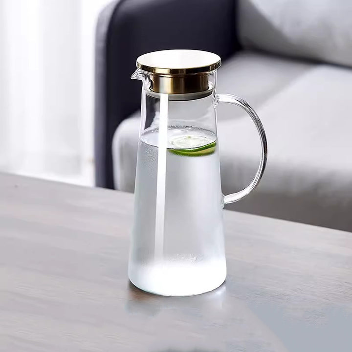 Ladies elegant glass jug with heat insulating lid Stornfield