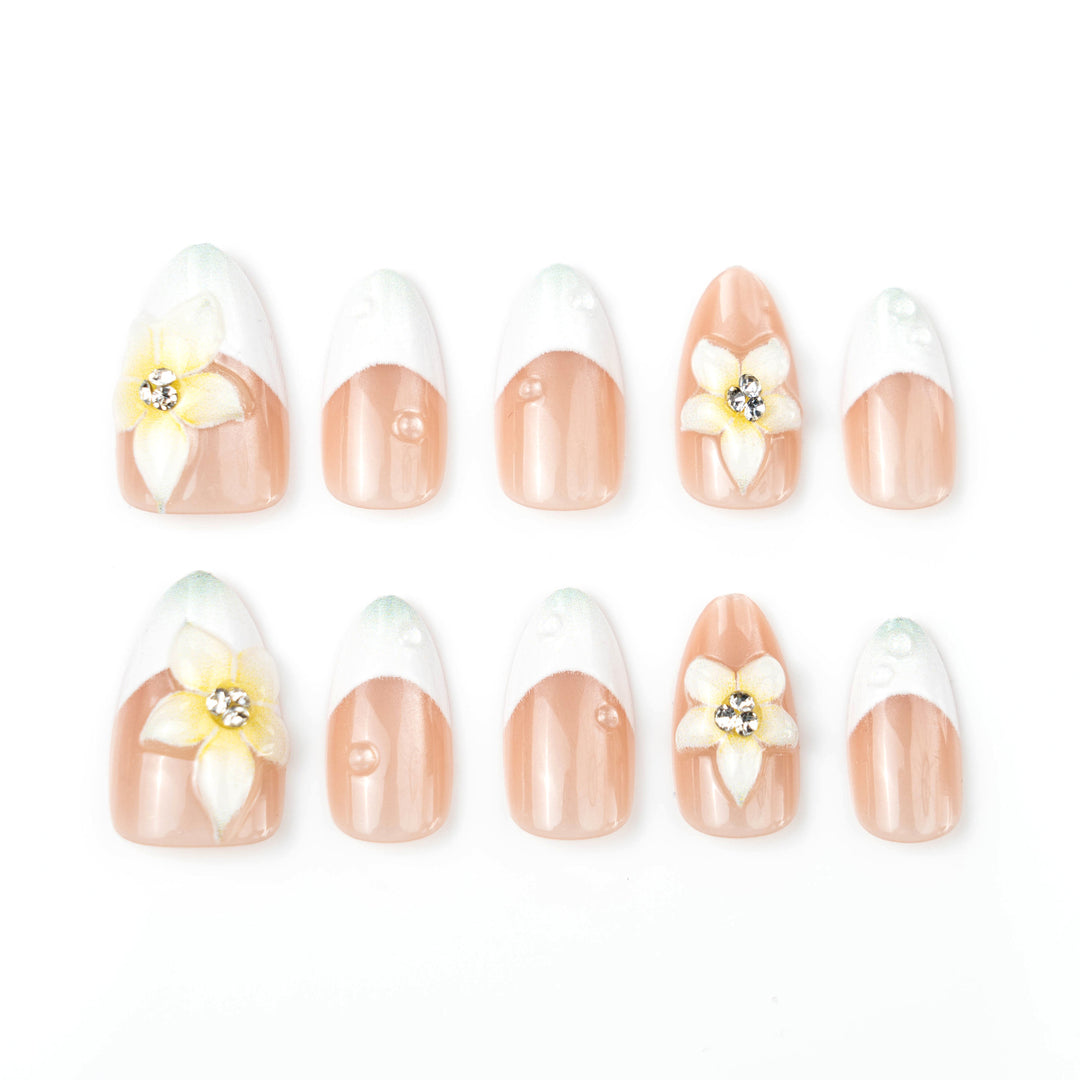 Acrylic nail set with elegant floral design Stornfield