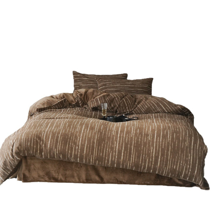 Plush Velvet Duvet Cover & Comforter Set with Subtle Striation Pattern