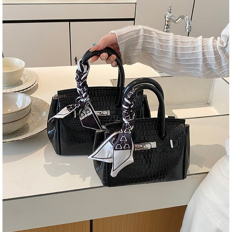 Elegant Crocodile Embossed Handbag Stornfield