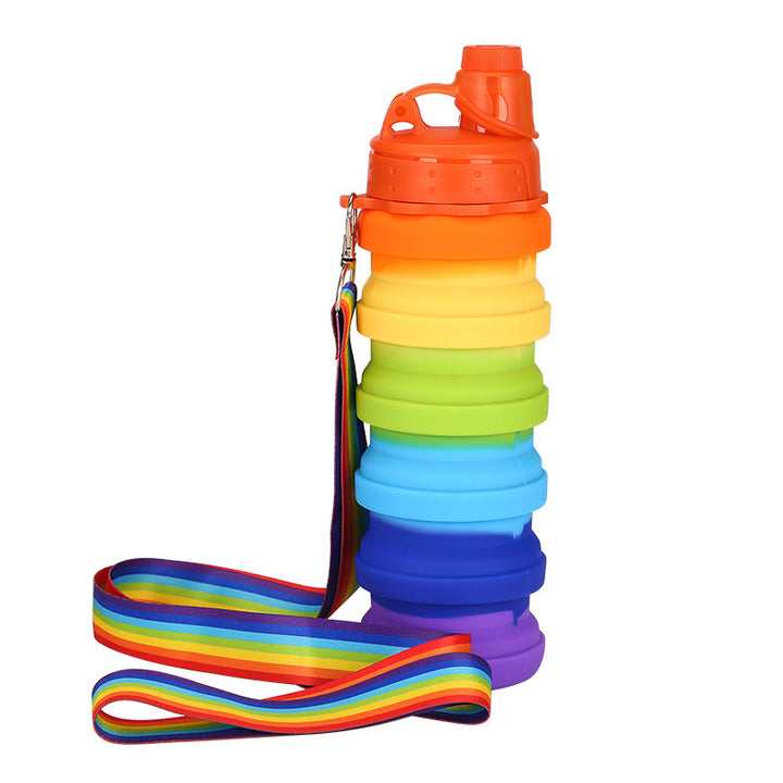 Unisex collapsible silicone drinking bottle with practical carabiner Stornfield