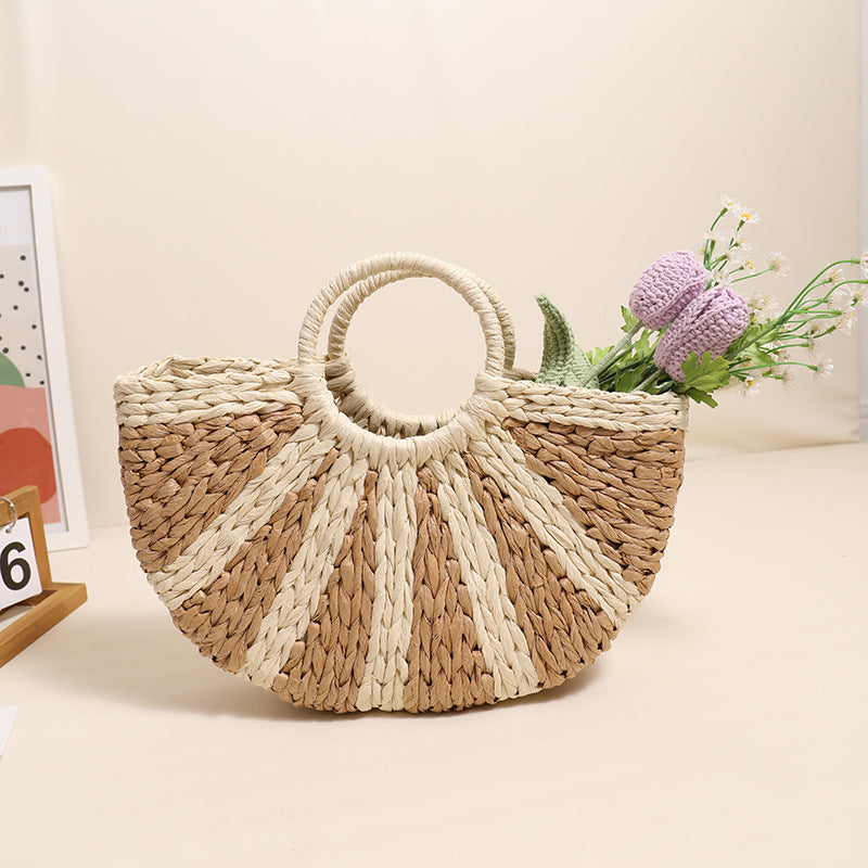 Handbag Made of Handwoven Bast with Base Structure Stornfield
