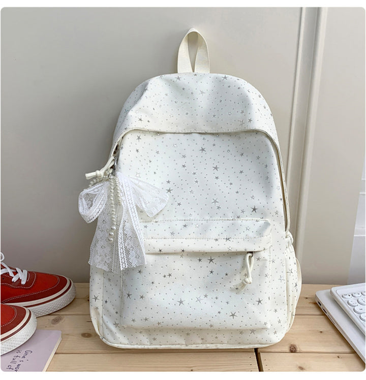 Stylish Star-Print Casual School Backpack Stornfield