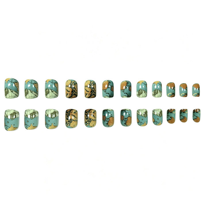 Artistic Map-Inspired Nail Art Stornfield