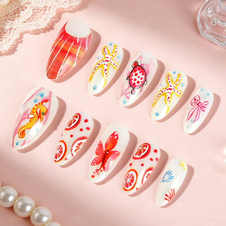 Nautical-Themed Decorative Press-On Nails Stornfield