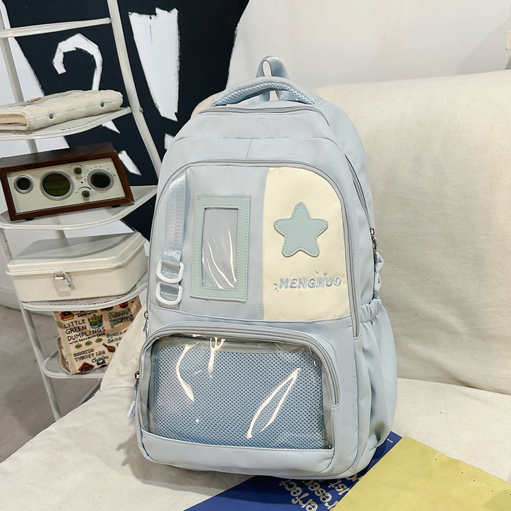 Structured Casual Backpack with Transparent Pocket Stornfield
