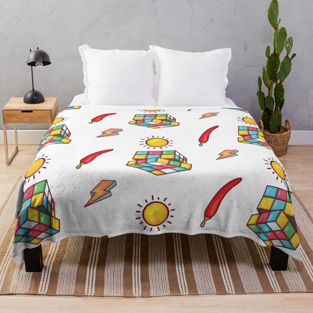 Contemporary Graphic Print Fleece Blanket