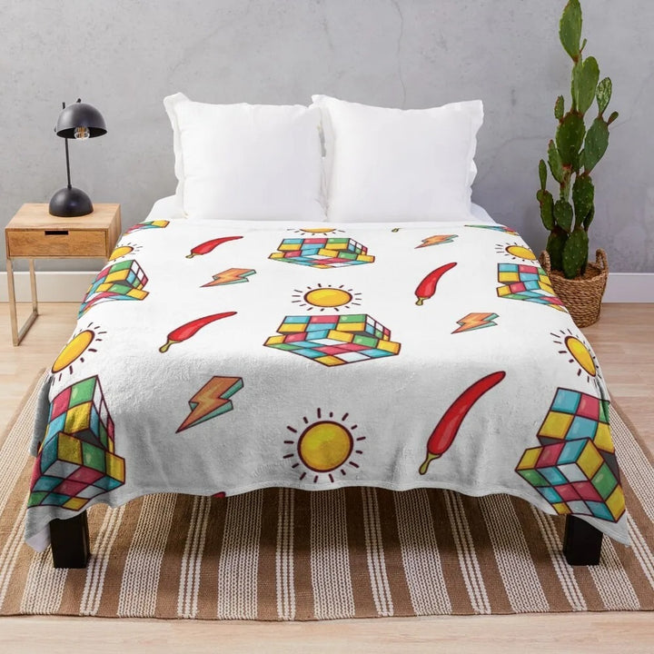 Contemporary Graphic Print Fleece Blanket