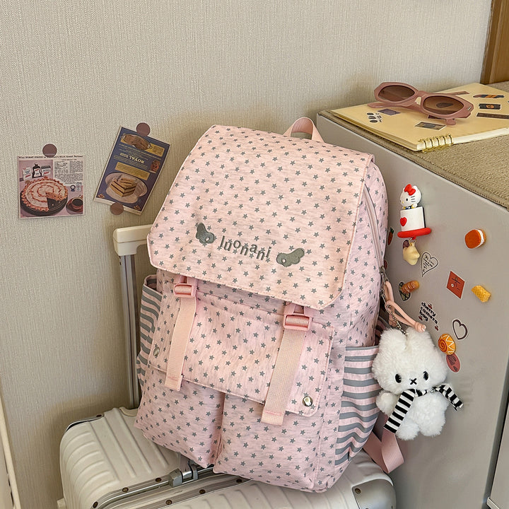 Charming Star-Embellished Casual Backpack Stornfield