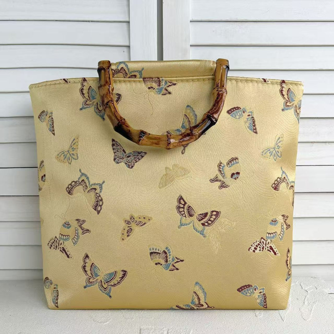 Handcrafted bag with bamboo handles Stornfield
