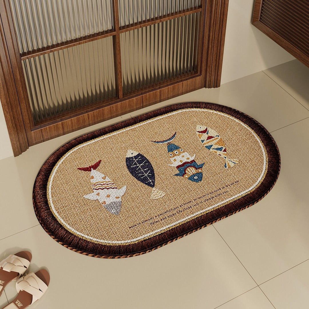Whimsical Cartoon Character Area Mat