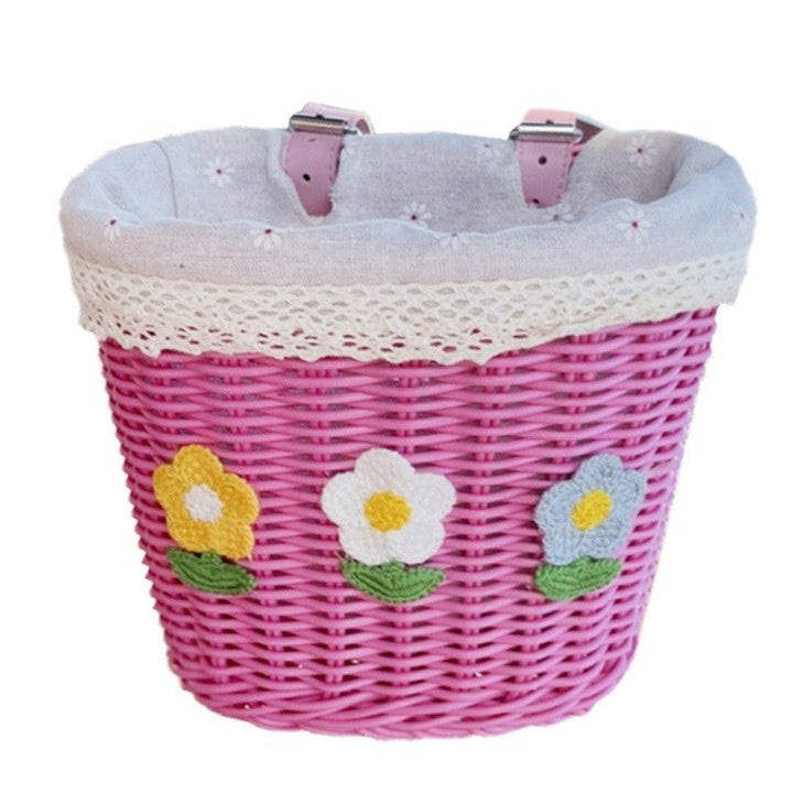Floral Embroidered Woven Storage Basket Stornfield