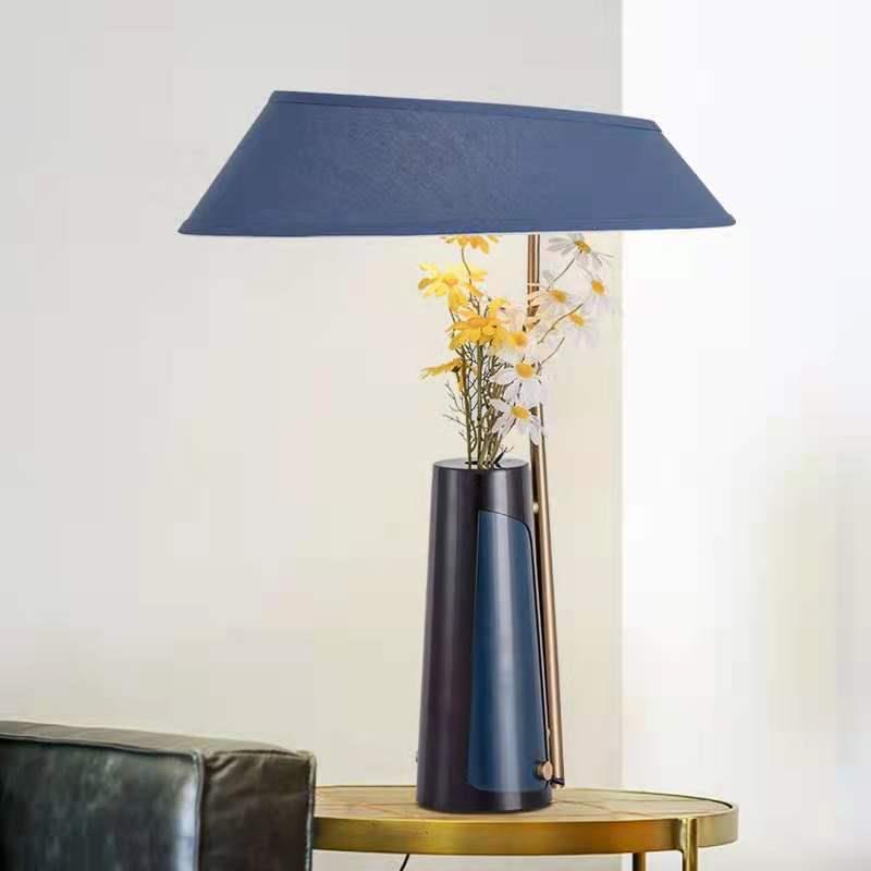 Decorative Accent Table Lamp with Floral Arrangement