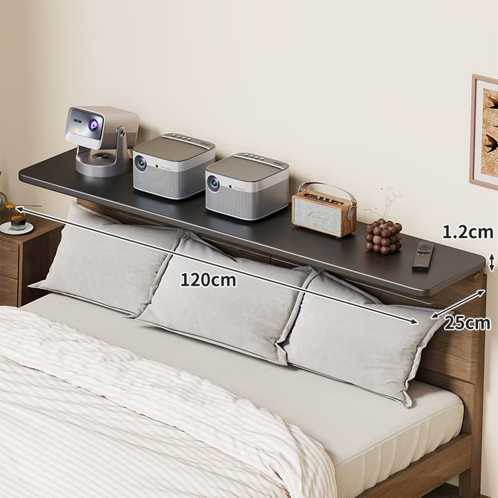 Slim Wall-Mounted Floating Bedside Shelf with Concealed Brackets