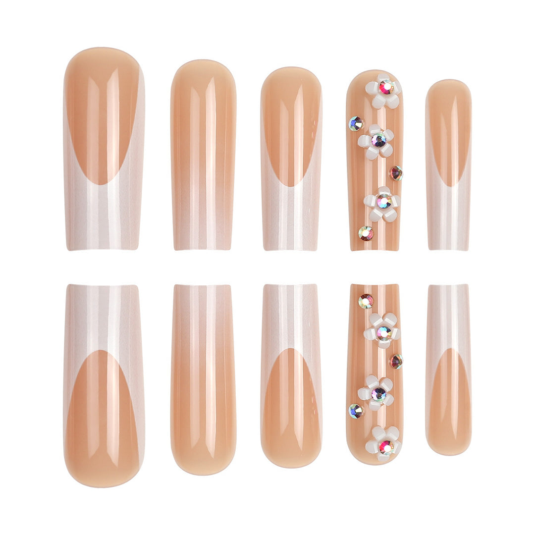 Floral Embellished Stiletto Press-On Nails Stornfield