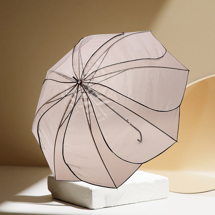 Women Transparent Design Folding Umbrella Stornfield
