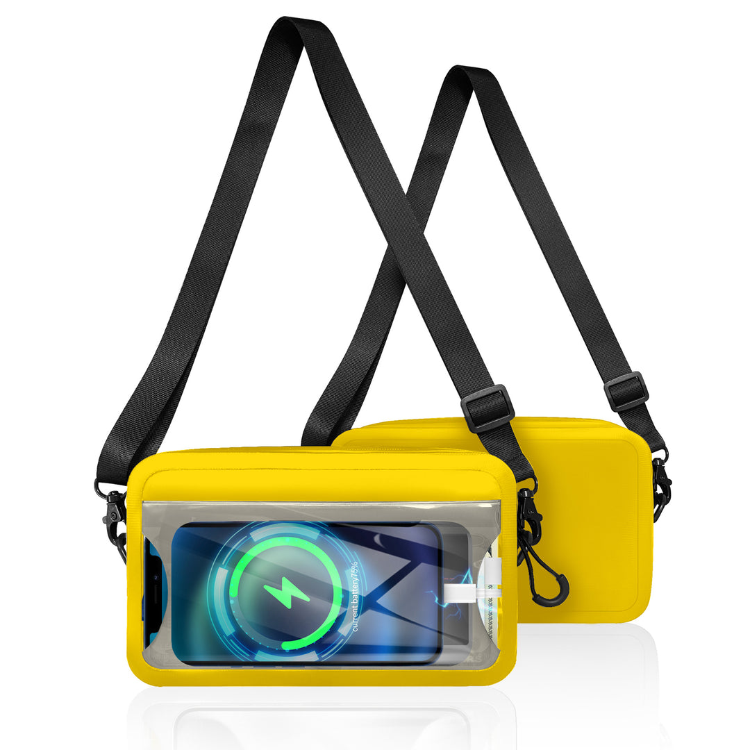 Waterproof shoulder bag with transparent smartphone case Stornfield