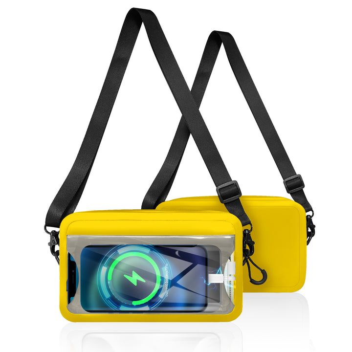 Waterproof shoulder bag with transparent smartphone case Stornfield