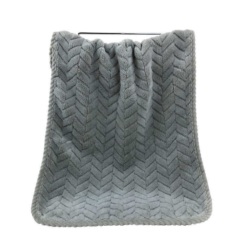 Cozy Terry Bath Blanket with Modern Zigzag Pattern Stornfield