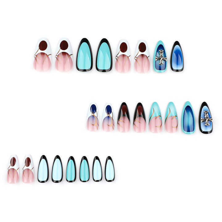 Artful stiletto nails with elegant design and 3D accents Stornfield
