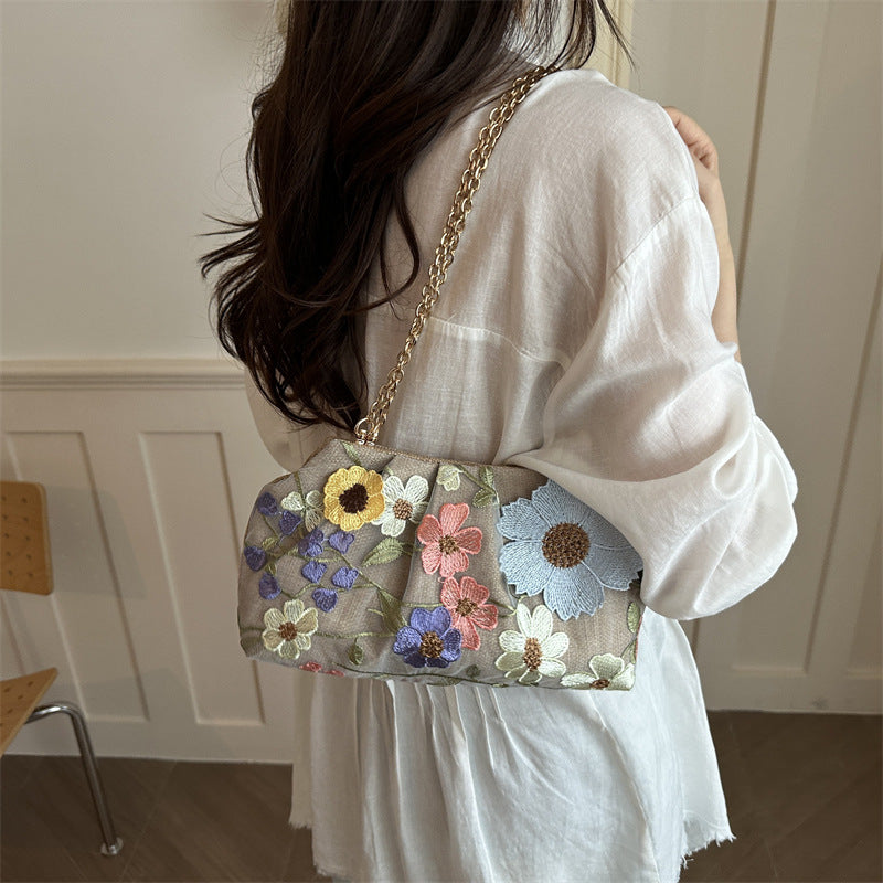 Floral Embroidered Handbag