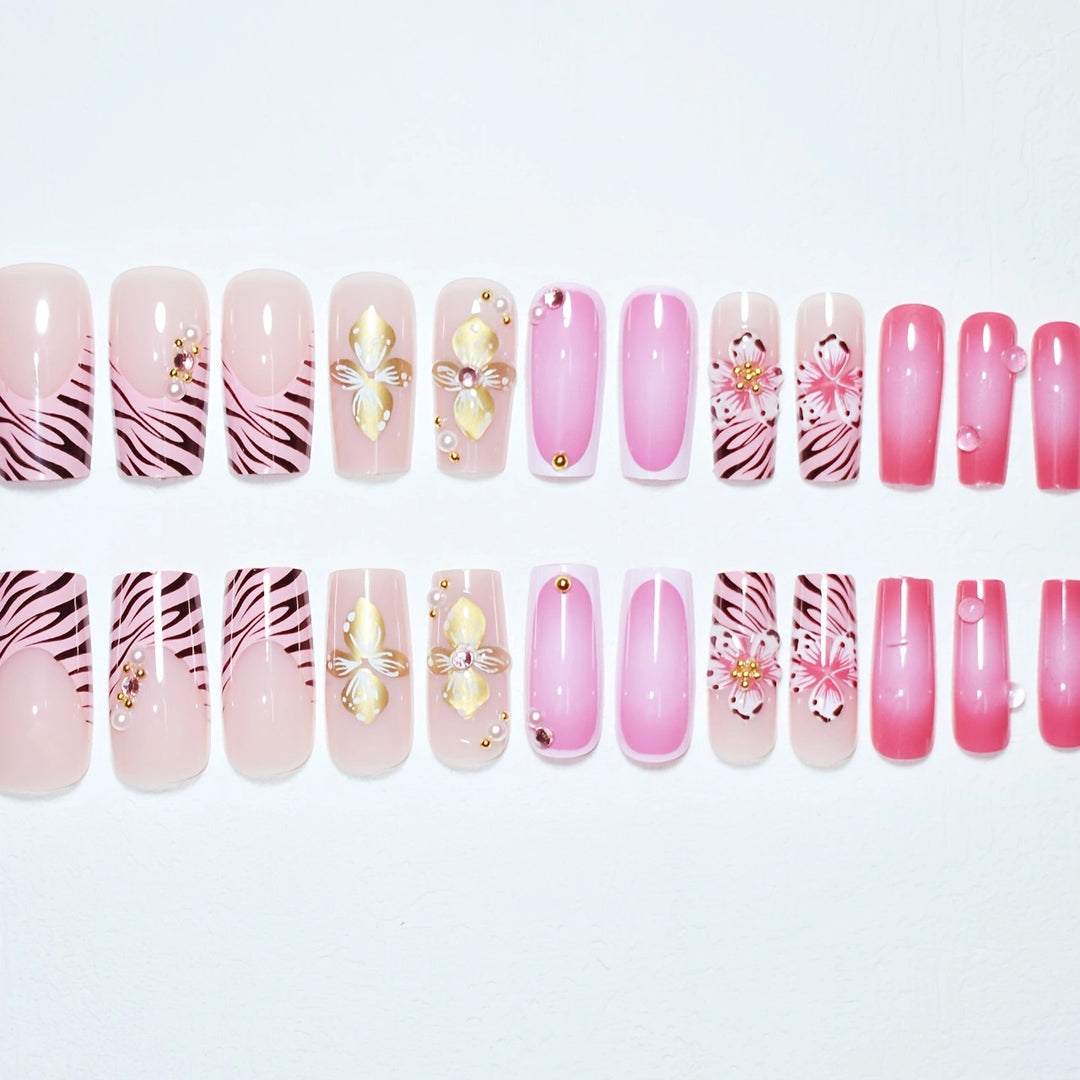 Floral Design Acrylic Nail Art Stornfield